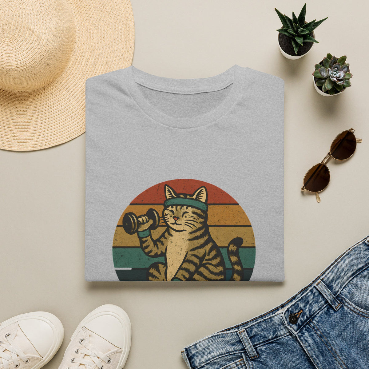 Cat lifting weights T-Shirt