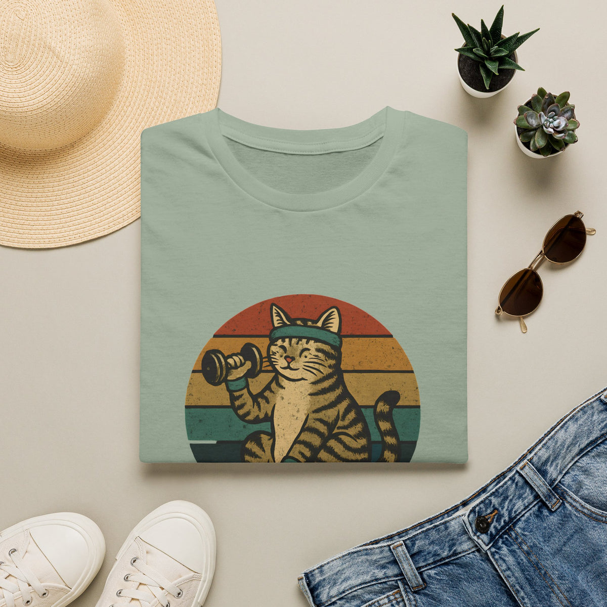 Cat lifting weights T-Shirt