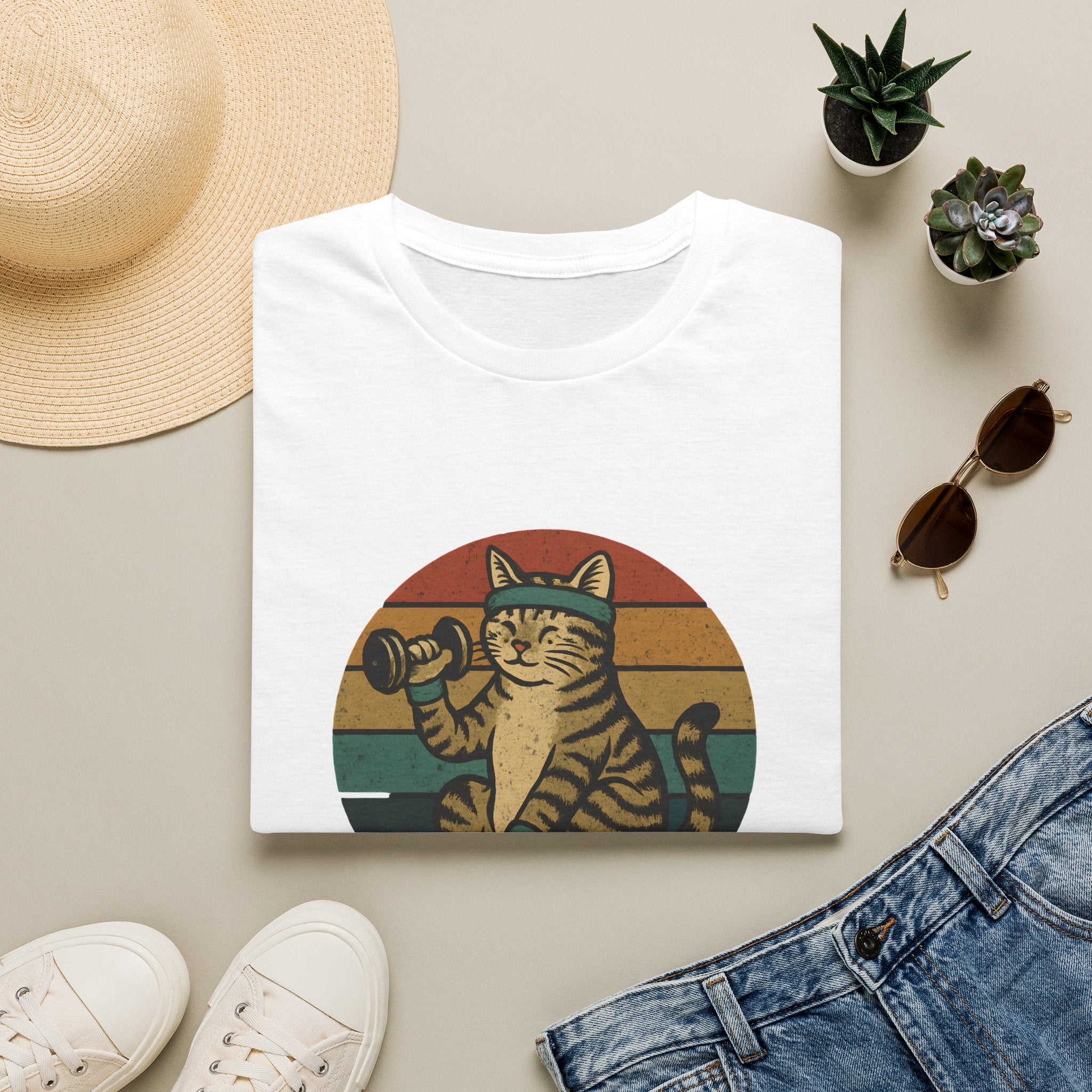Cat lifting weights T-Shirt