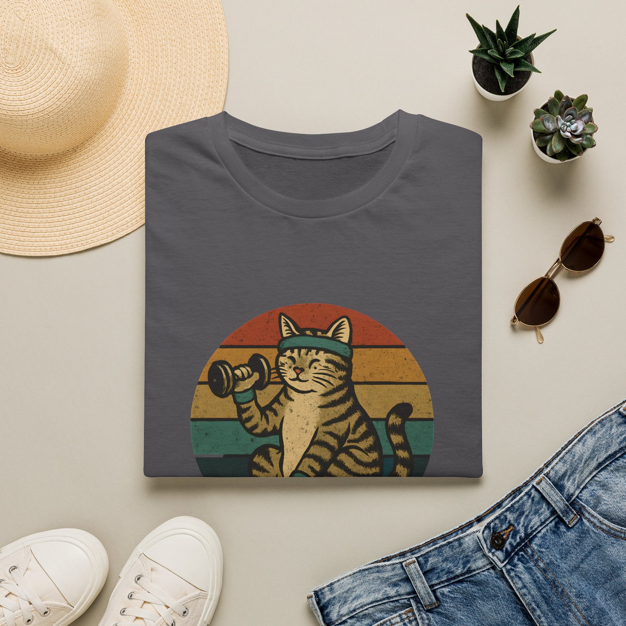 Cat lifting weights T-Shirt