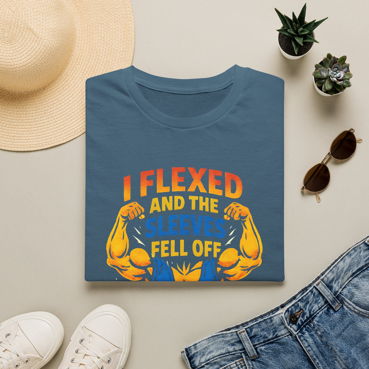 Flexed Arms Sleeves Off T-Shirt