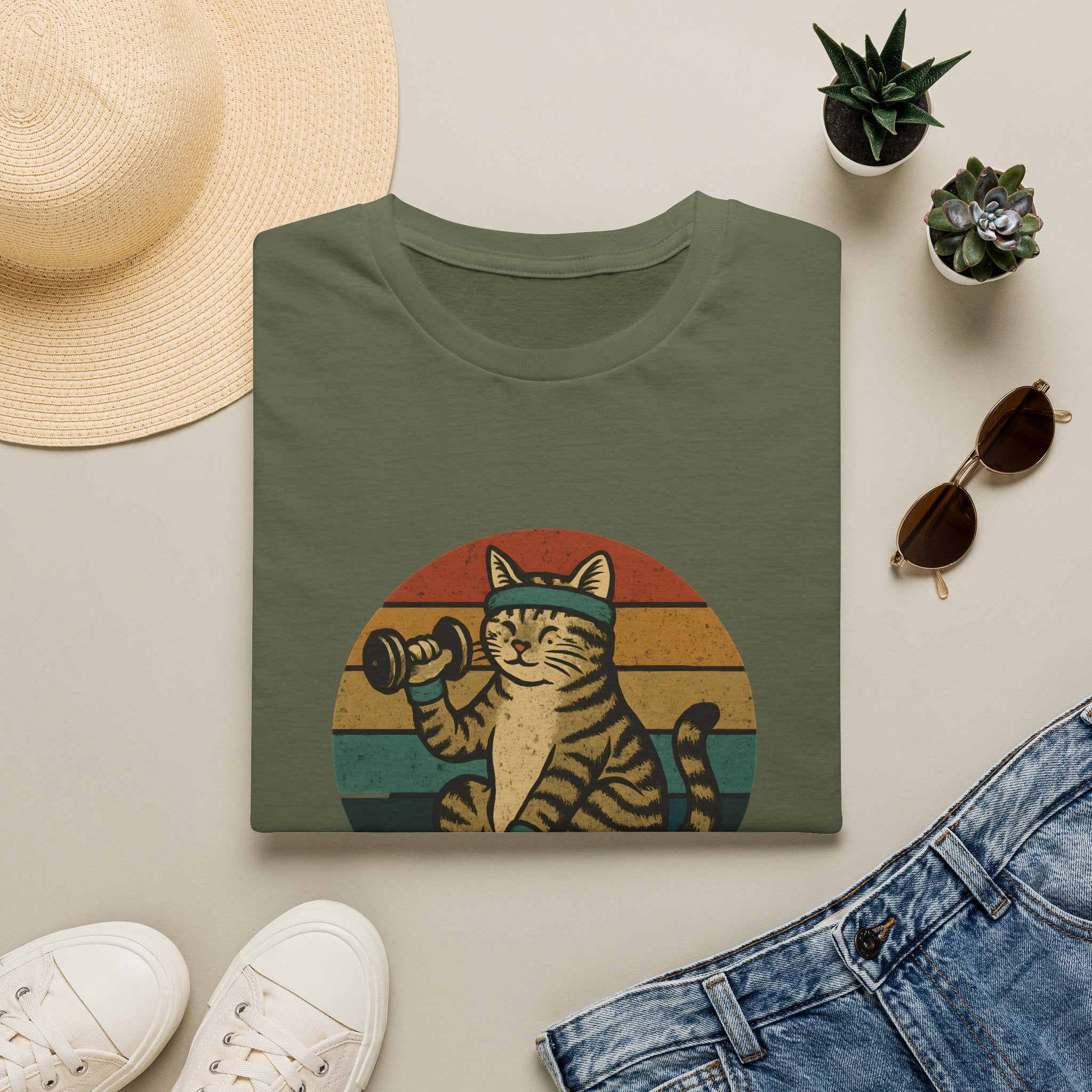 Cat lifting weights T-Shirt