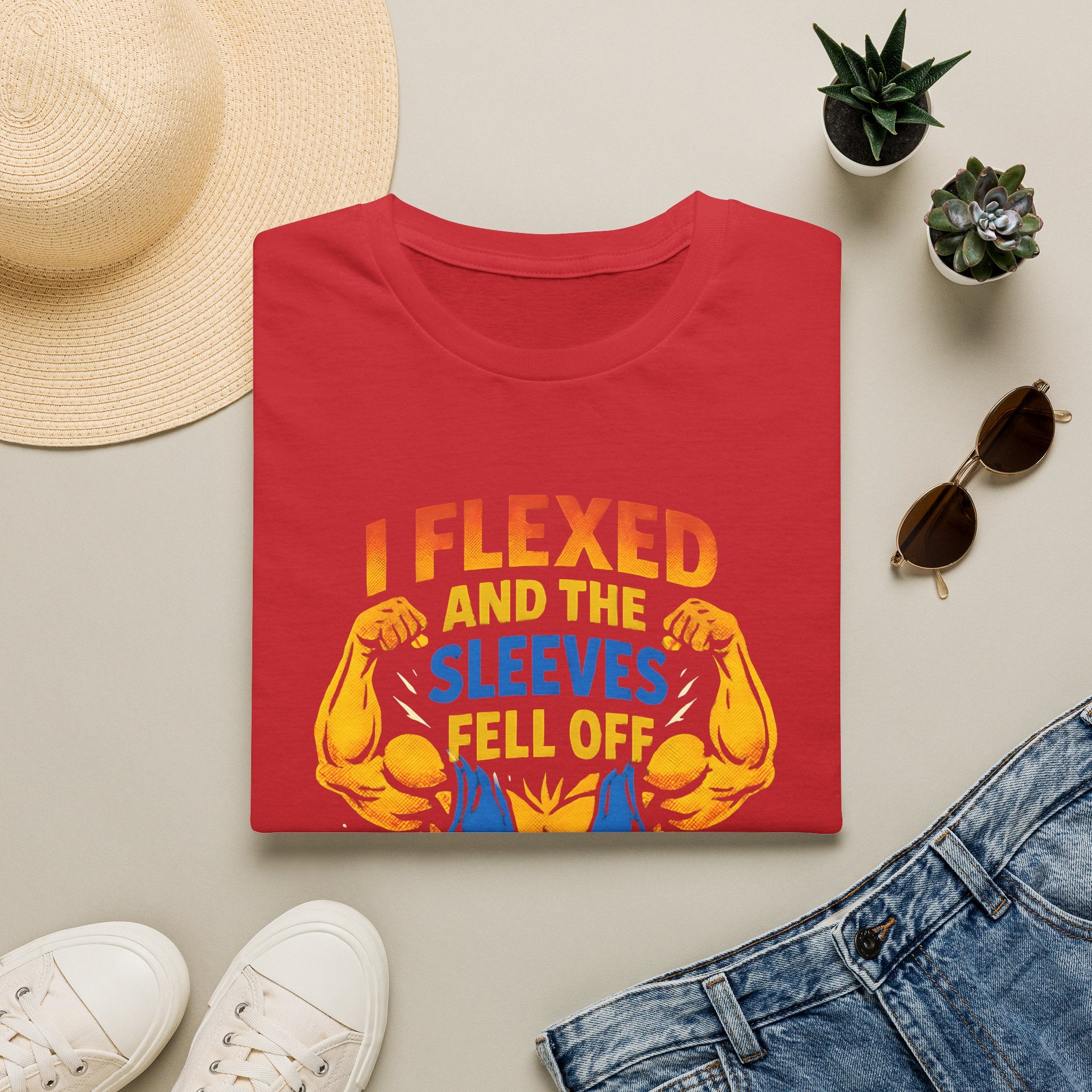 Flexed Arms Sleeves Off T-Shirt