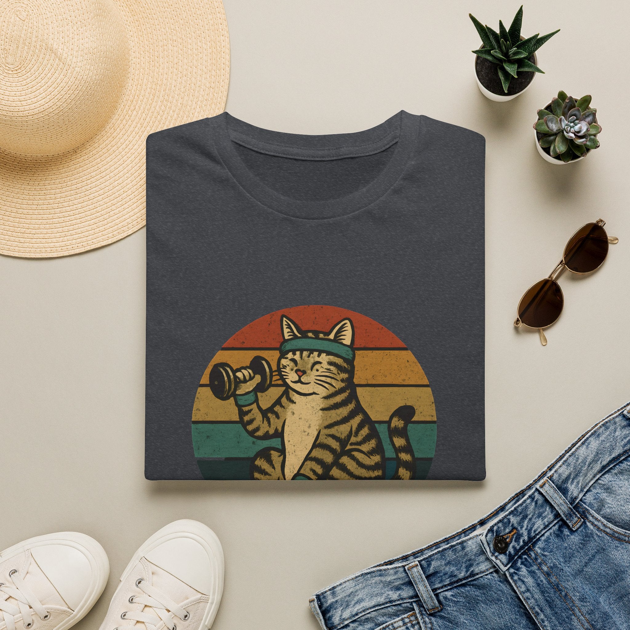 Cat lifting weights T-Shirt