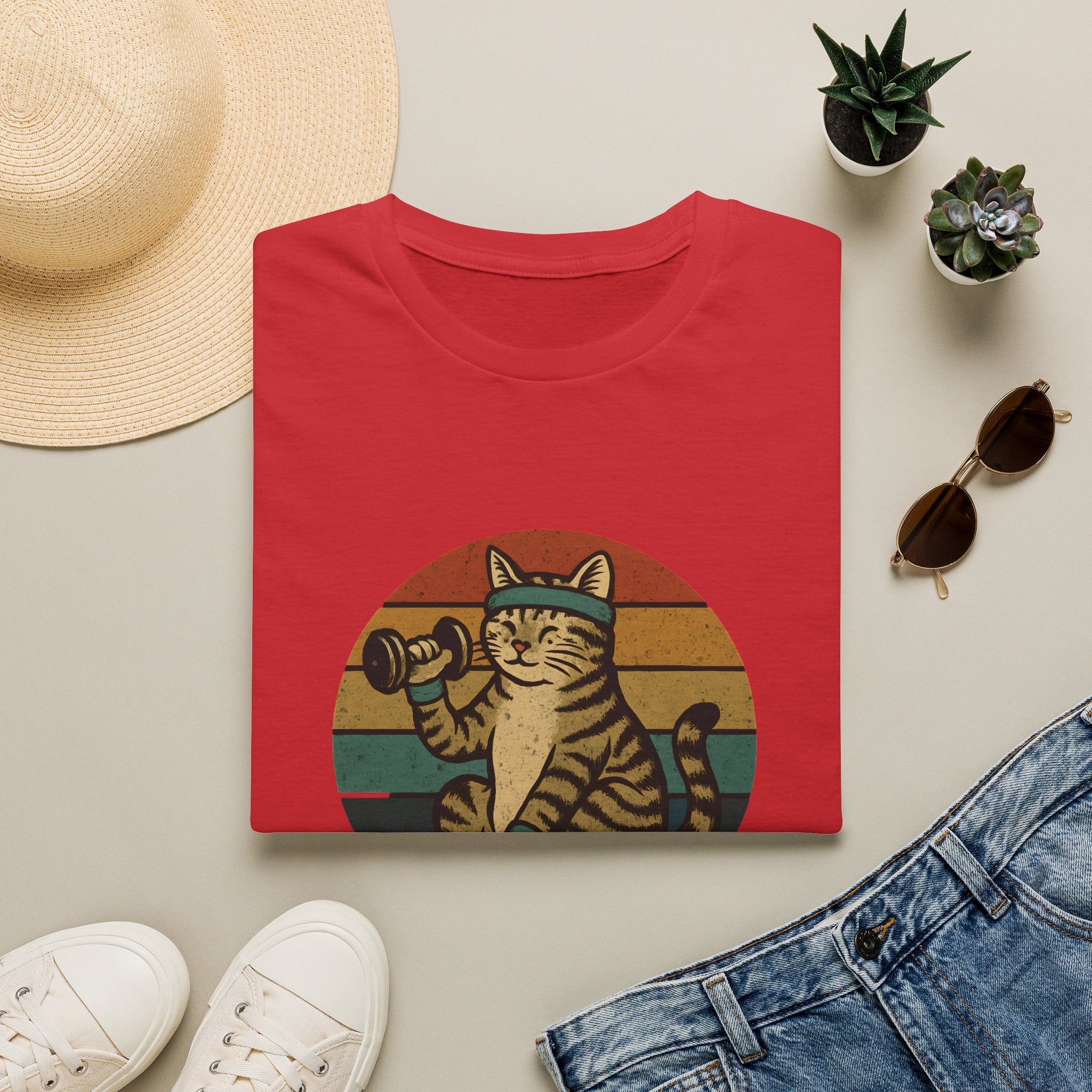 Cat lifting weights T-Shirt