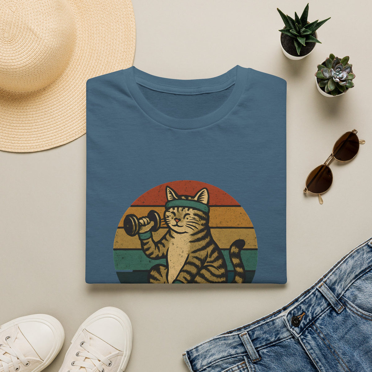 Cat lifting weights T-Shirt