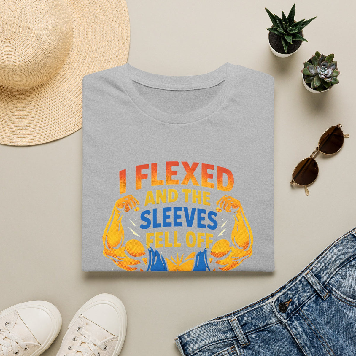 Flexed Arms Sleeves Off T-Shirt